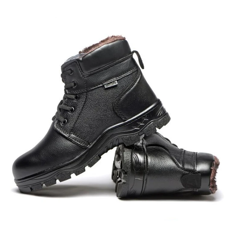 Мужские рабочие защитные ботинки со стальной стелькой зимние кожаные для мужчин