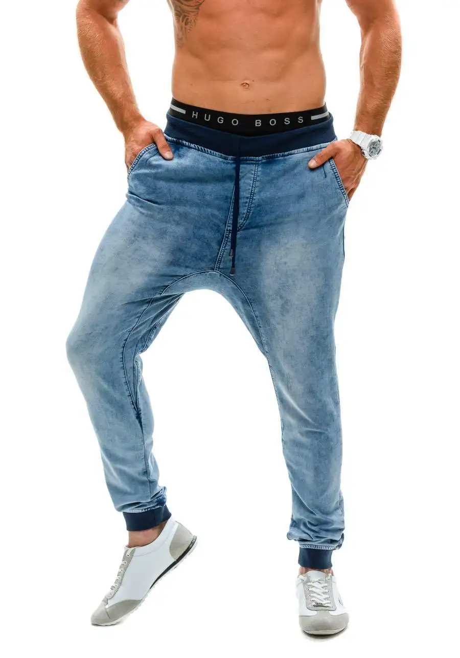 Мужские джинсовые длинные брюки 2020 эластичные мужские джинсы свободные синие со