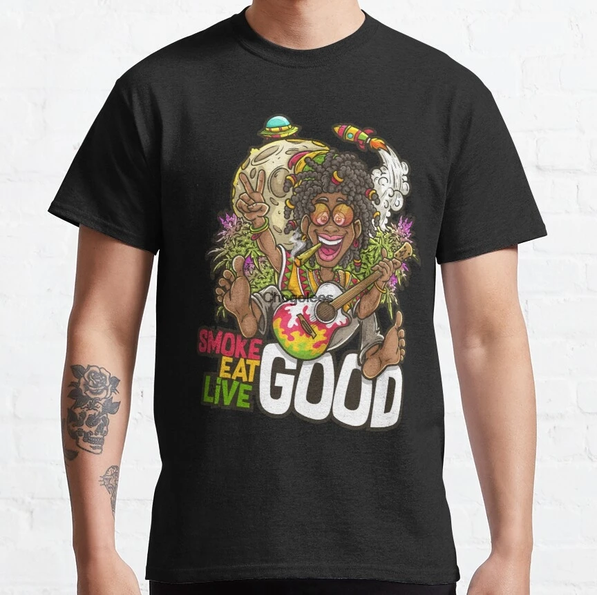 Рубашка для мужчин и женщин дизайнерская футболка с надписью Good Eat Live | Мужская