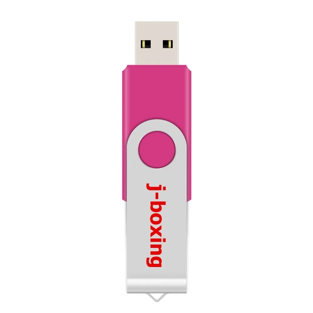 J-бокс USB флеш-накопитель 64GB 32GB16GB 8GB 4GB флеш-карта памяти металлический вращающийся USB 2,0 флеш-накопитель для подарка PC Thumb Drive Розовый