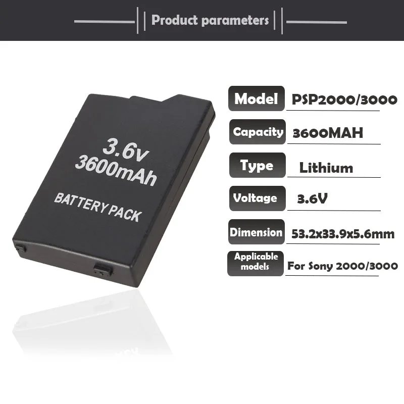 Перезаряжаемый литиевый аккумулятор 3 6 В 3600 мАч для Sony PSP 2000 3000 PSP2000 PSP3000 PlayStation