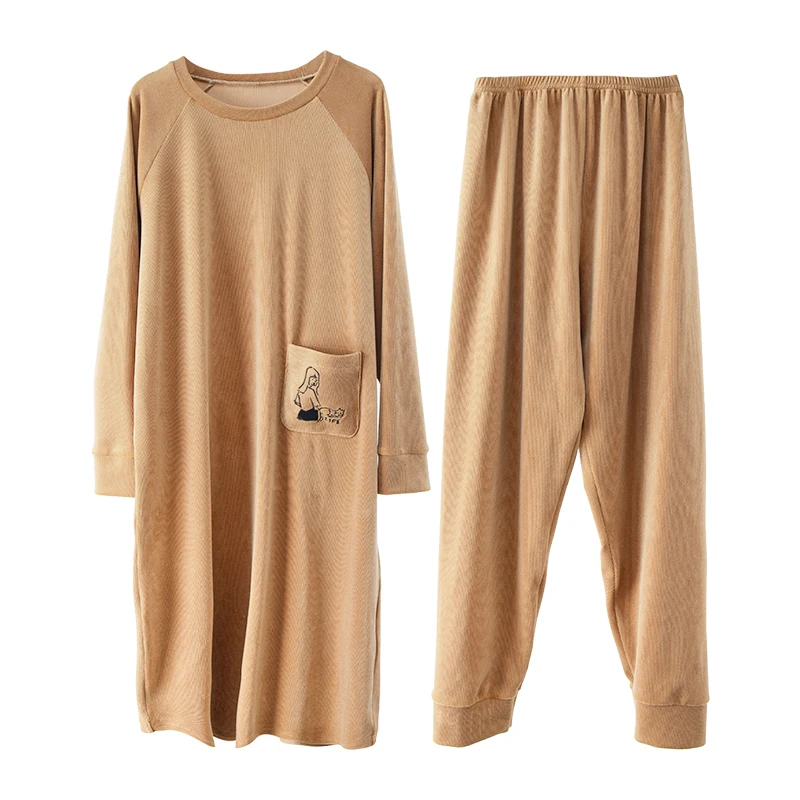 

Winter Lynx Velvet Pajama Set Women Warm Bathrobe Cozy Two Pieces Loungewear Sleepwear Suit Ladies Home Clothing Homewear