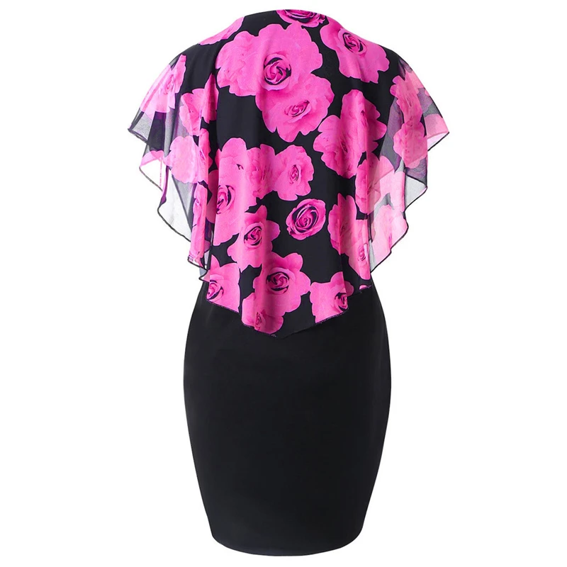 

Womens Dress Sexy Sleeveless Slim Party Dress Elegant Casual O-neck Ruffles Print Patchwork Mini Dresses 2020 Summer New Vestido