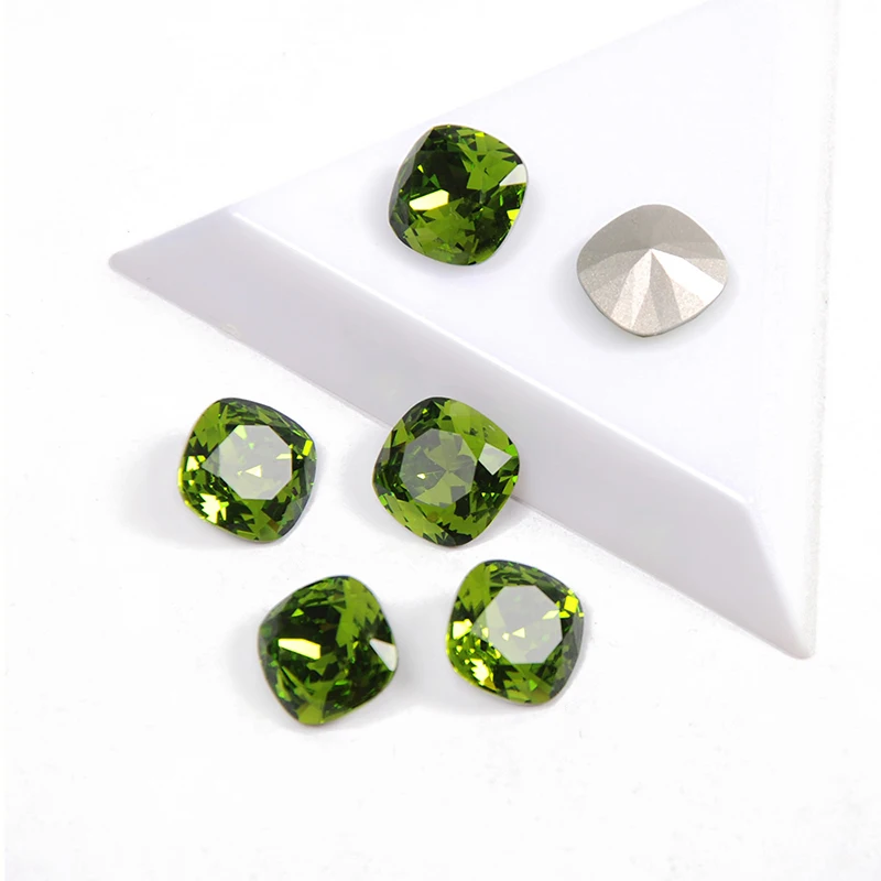 YANRUO 4470 все размеры Olivine огранка подушки стразы с кристаллами пришивные камни для