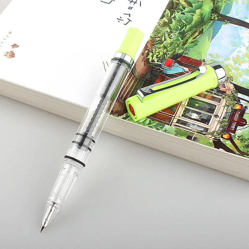 Ручка перьевая прозрачная пластиковая с наконечником и капюшоном F/EF | Канцтовары