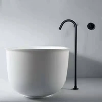 black floor mounted bathtub shower faucet swivel waterfall spout free standing bathroom shower mixer tap