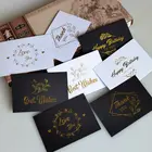 Открытки поздравительные бронзовые одностраничные, 50 шт., открытки с благодарностью на свадьбу, день рождения, приглашения для цветочного магазина, подарочные пустые открытки