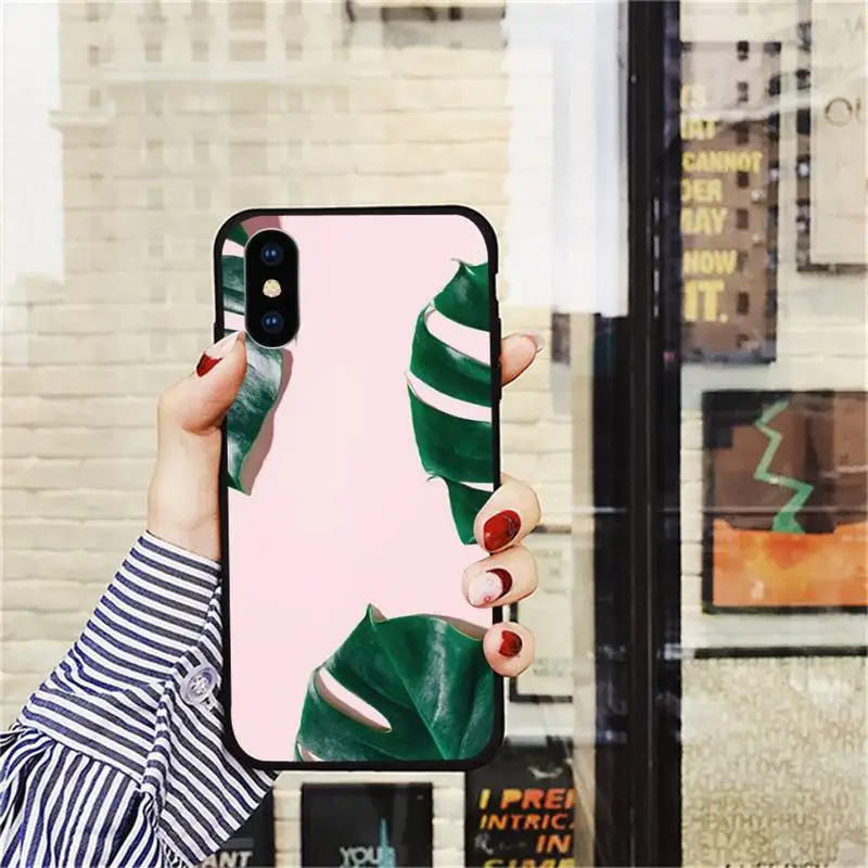 

Tropical green plant banana leaf leaves Phone Case for iPhone 11 12 pro MINI XS MAX 8 7 6 6S Plus X 5S SE 2020 XR