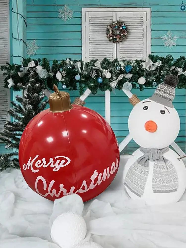 

Уличный Рождественский надувной шар из ПВХ, гигантские рождественские украшения для улицы, 23,6 дюймов, Рождественский надувной шар из ПВХ дл...