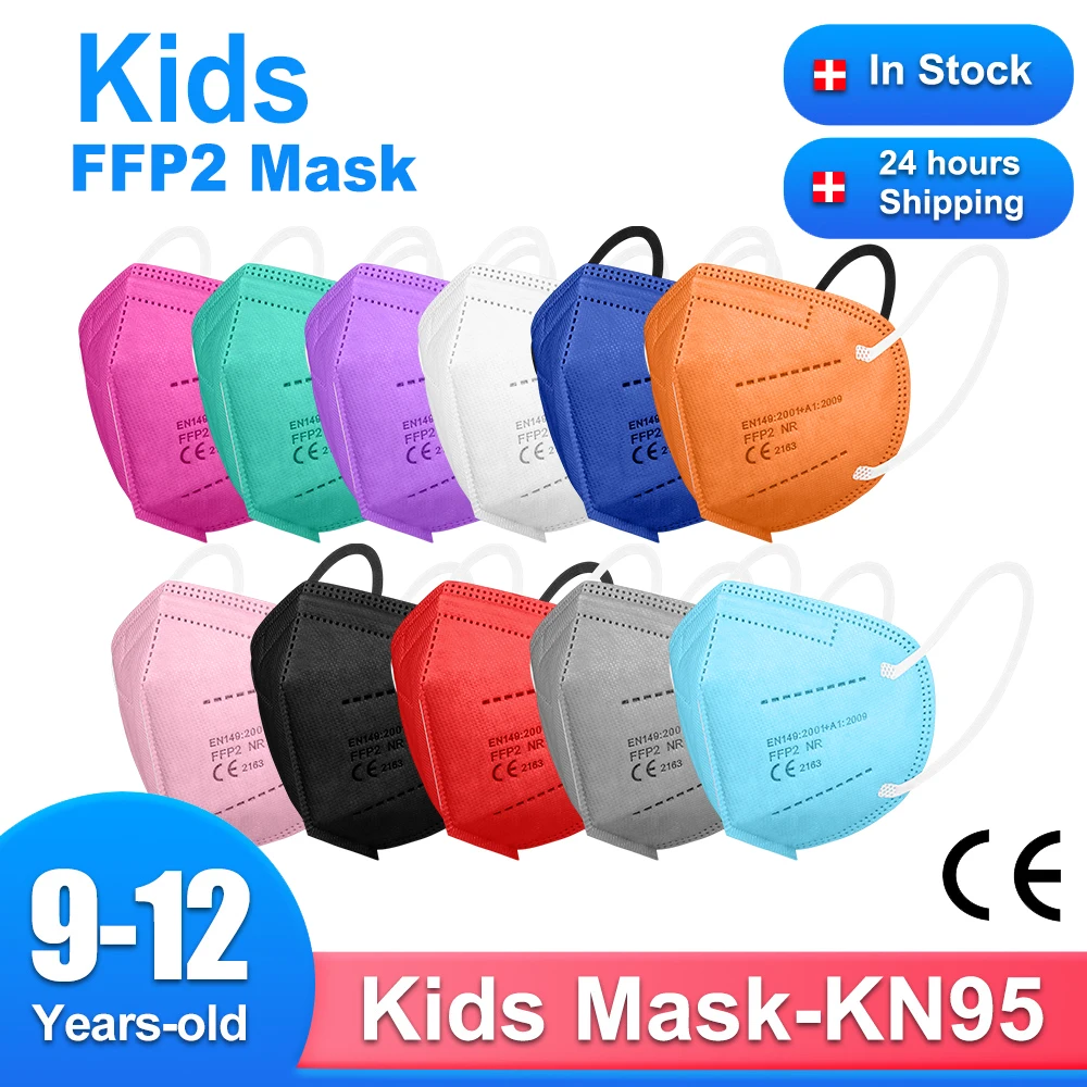 Детская маска для лица KN95 Mascarillas FFP2 мальчиков и девочек многоразовая защитная FPP2
