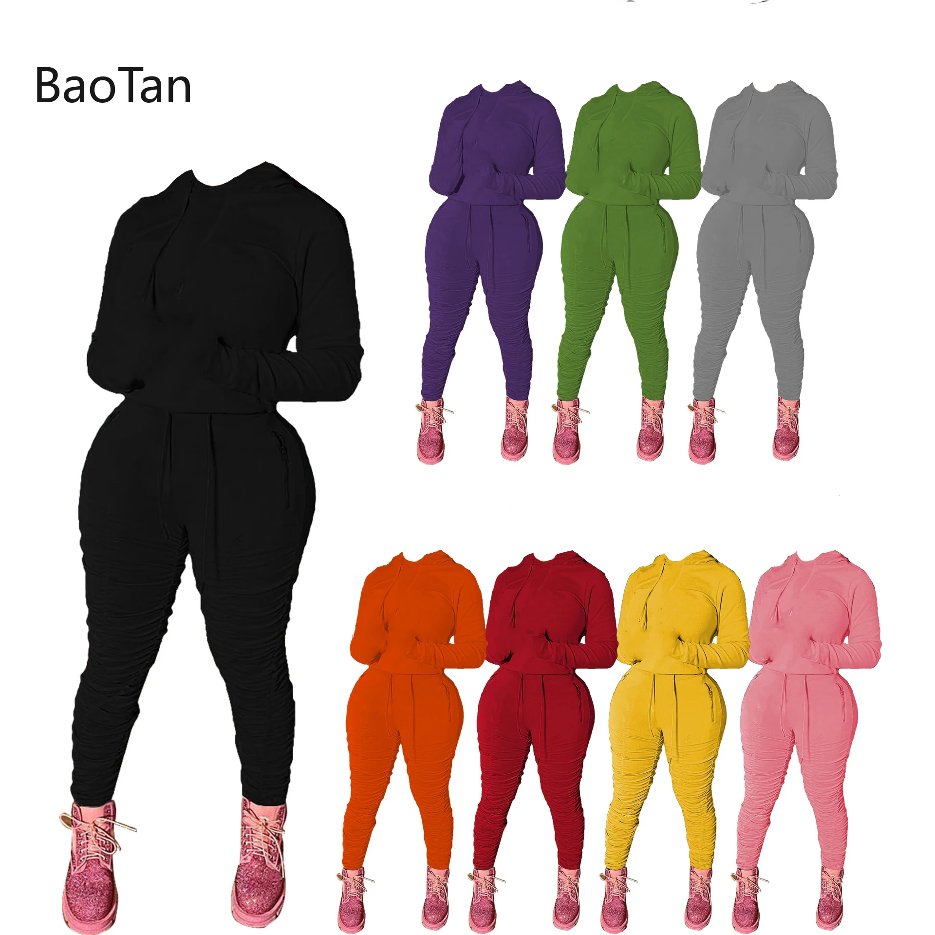 

2 Piece Set Women Casual Two Peice Outfits Jogging Suits Hooded Long Sleeve Tracksuit Sweatsuits