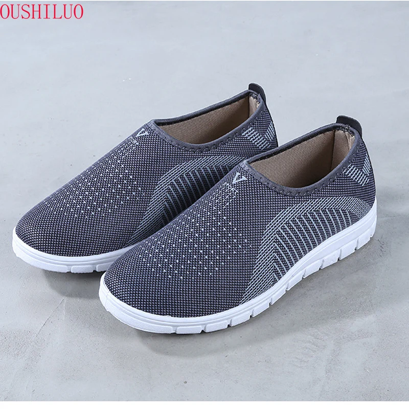 Туфли женские на плоской подошве повседневные лоферы дышащие стрейчевая ткань