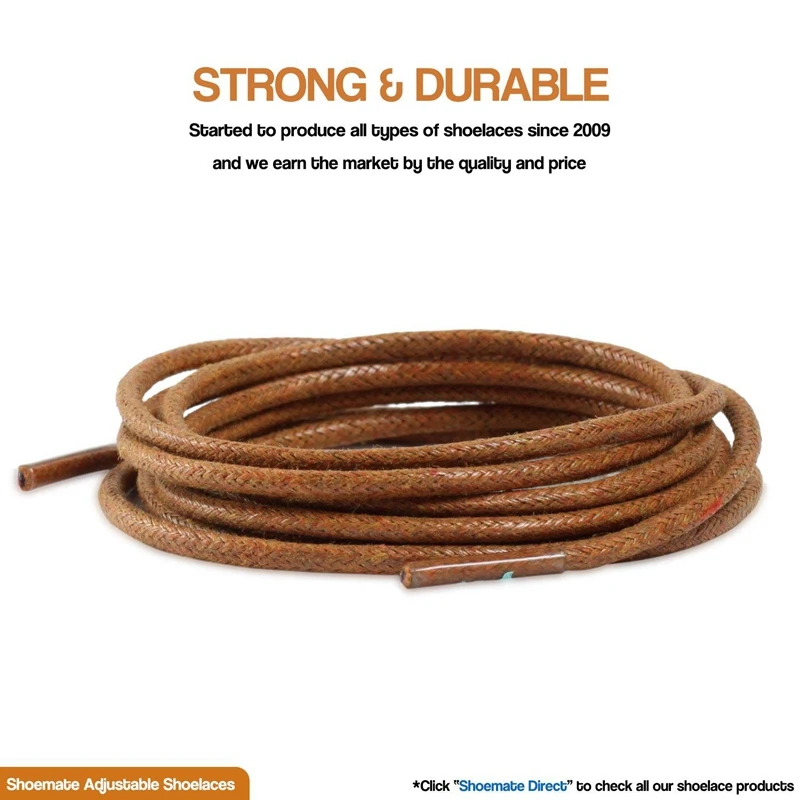 1 пара круглые шнурки для ботинок кожаные водонепроницаемые Вощеная хлопковая