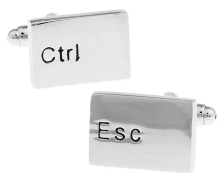 Компьютерная клавиатура Esc Ctrl ключ прессованные серебряные запонки французская рубашка рукав новые крутые Нежные мужские запонки для рубашки