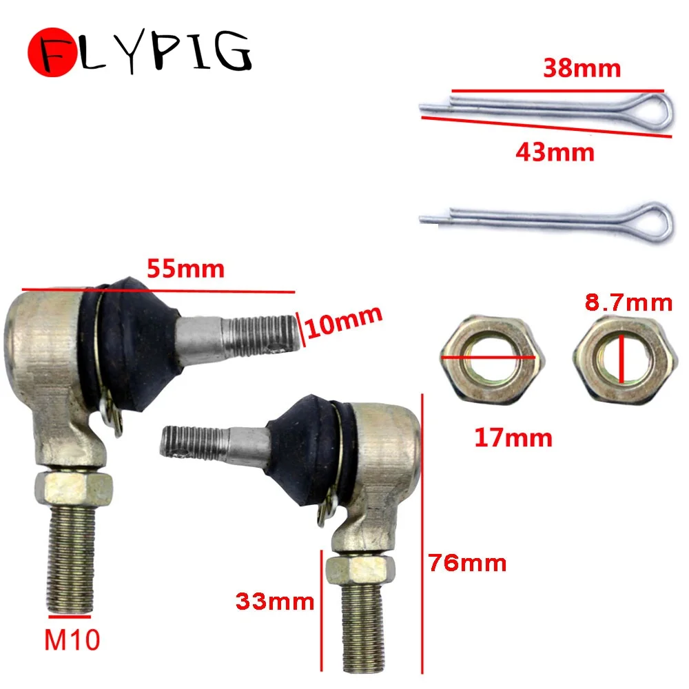2 комплекта M10 комплект наконечников рулевой тяги Шариковые шарниры для Yamaha Banshee