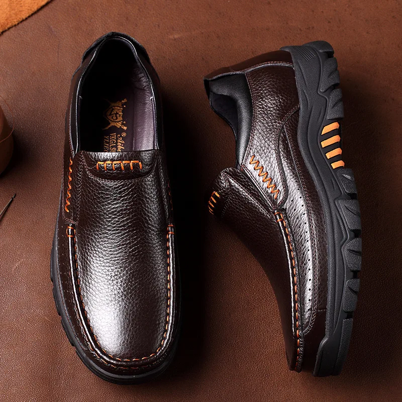 

Men's Leather Shoes, Fur Toe Non-slip Shoes, Spring Driving Shoes, Office Dress Shoes, Large Size Breathable Single Shoes 2021