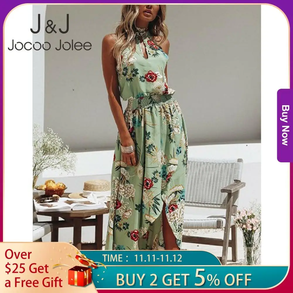 Женское длинное платье в стиле бохо с цветочным принтом сексуальный женский