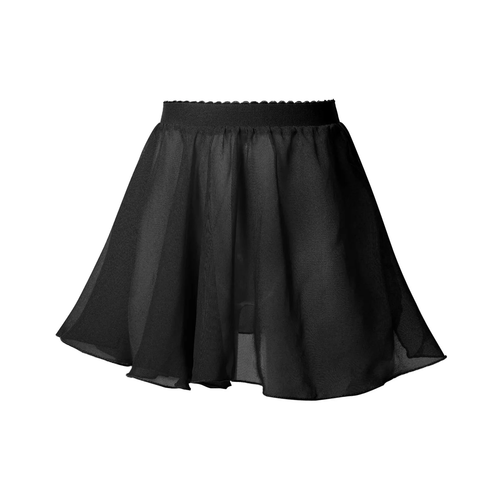 

Kids Girls Ballet Chiffon Skirt Elastic Waistband Solid Color Chiffon Veil Skirt for Ballerina Stage Dancing Wear Performance