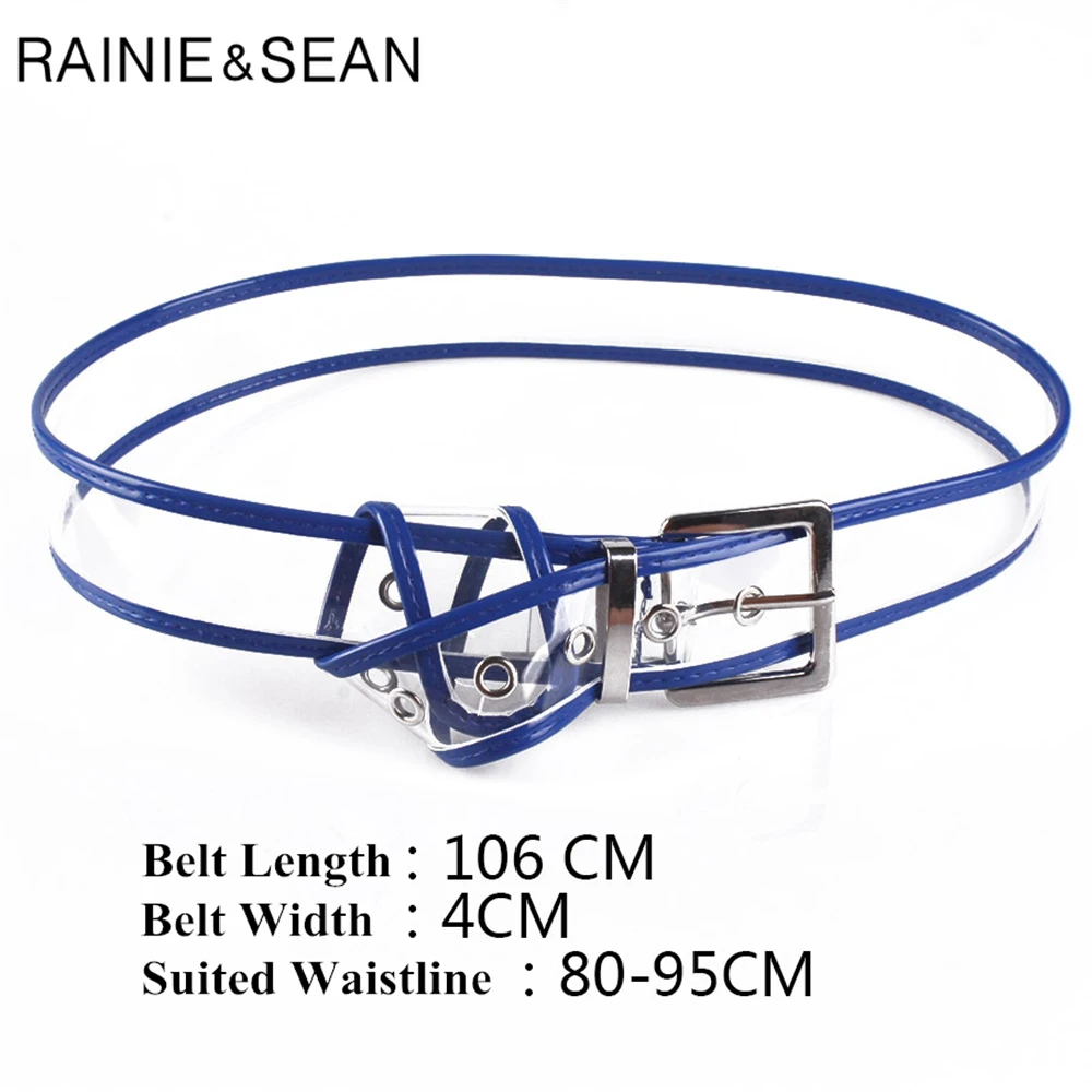 Женский прозрачный ремень RAINIE SEAN с пряжкой язычком модный из ПВХ и пластика в