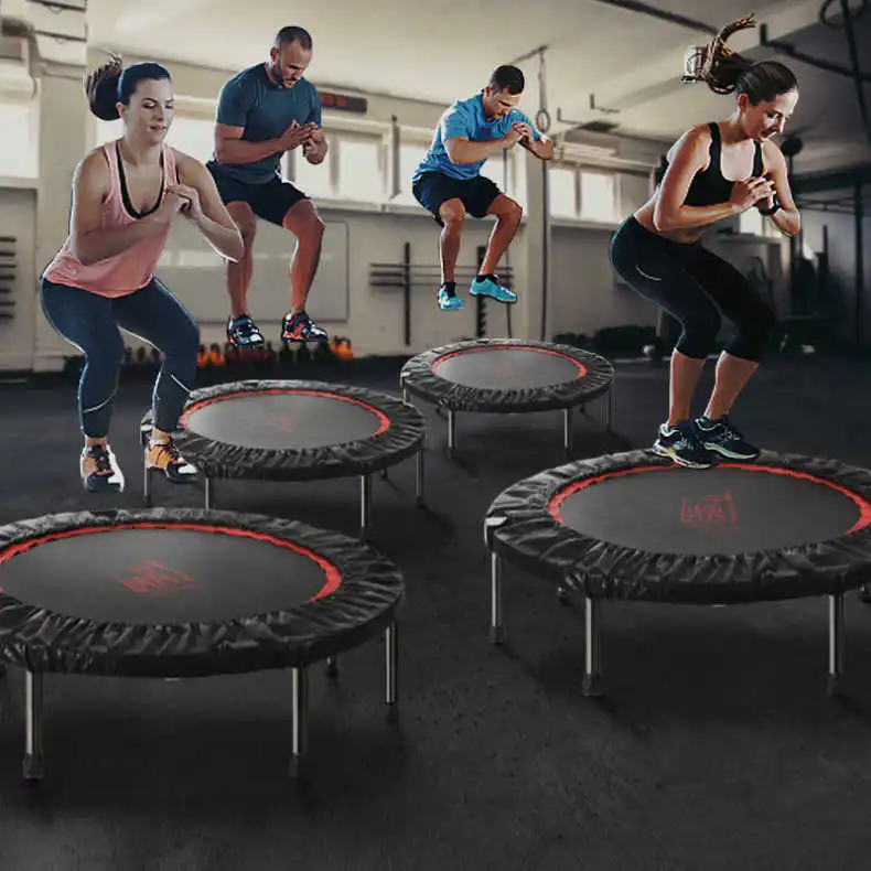 

Children's trampoline gym indoor home adult sports trampoline with armrest folding bungee jumping bed custom