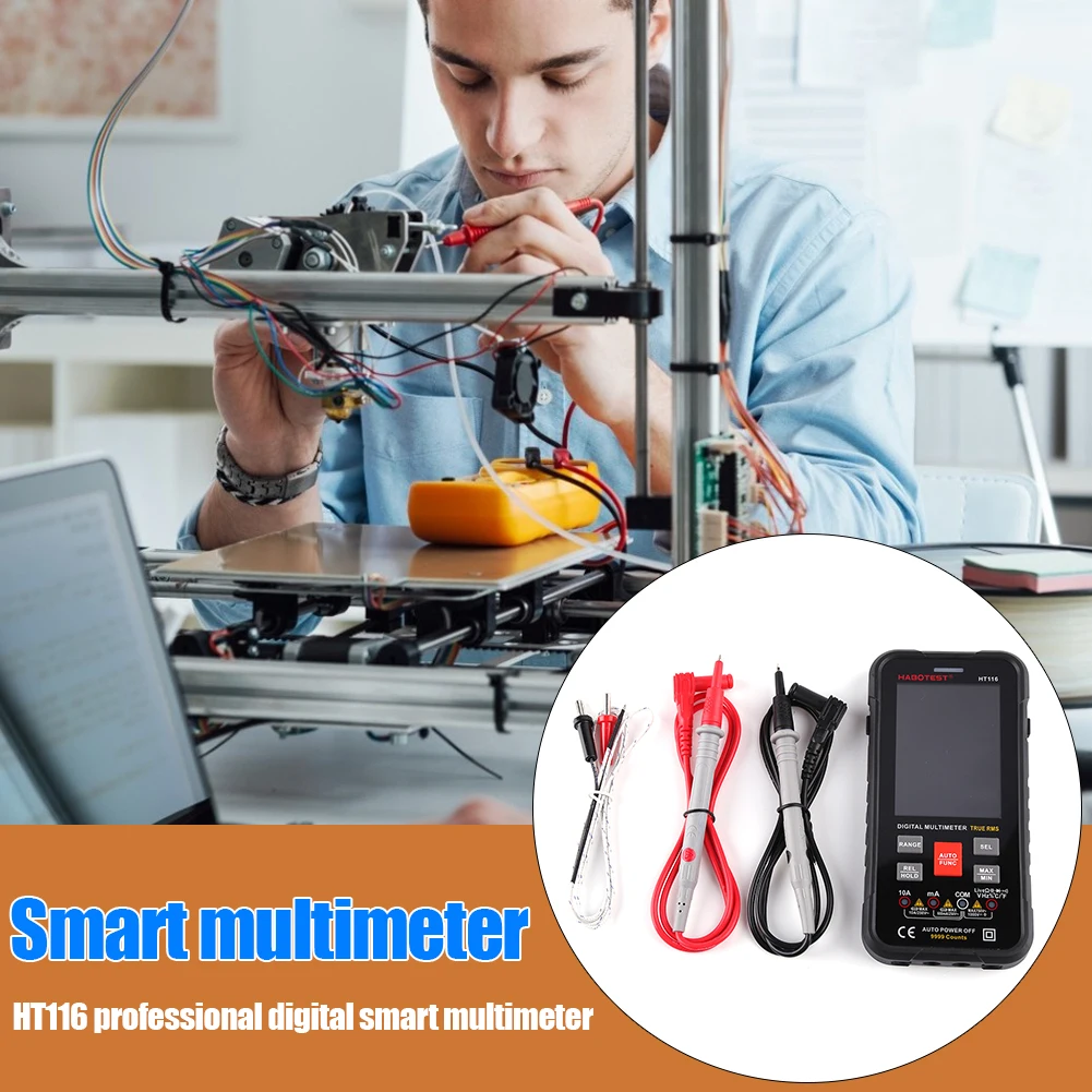 HT116 Auto Range 1000V 10A True RMS Digital Smart Multimeter AC DC Tester Volt Voltmeter Ammeter Ohm Voltage Current Meter | Инструменты