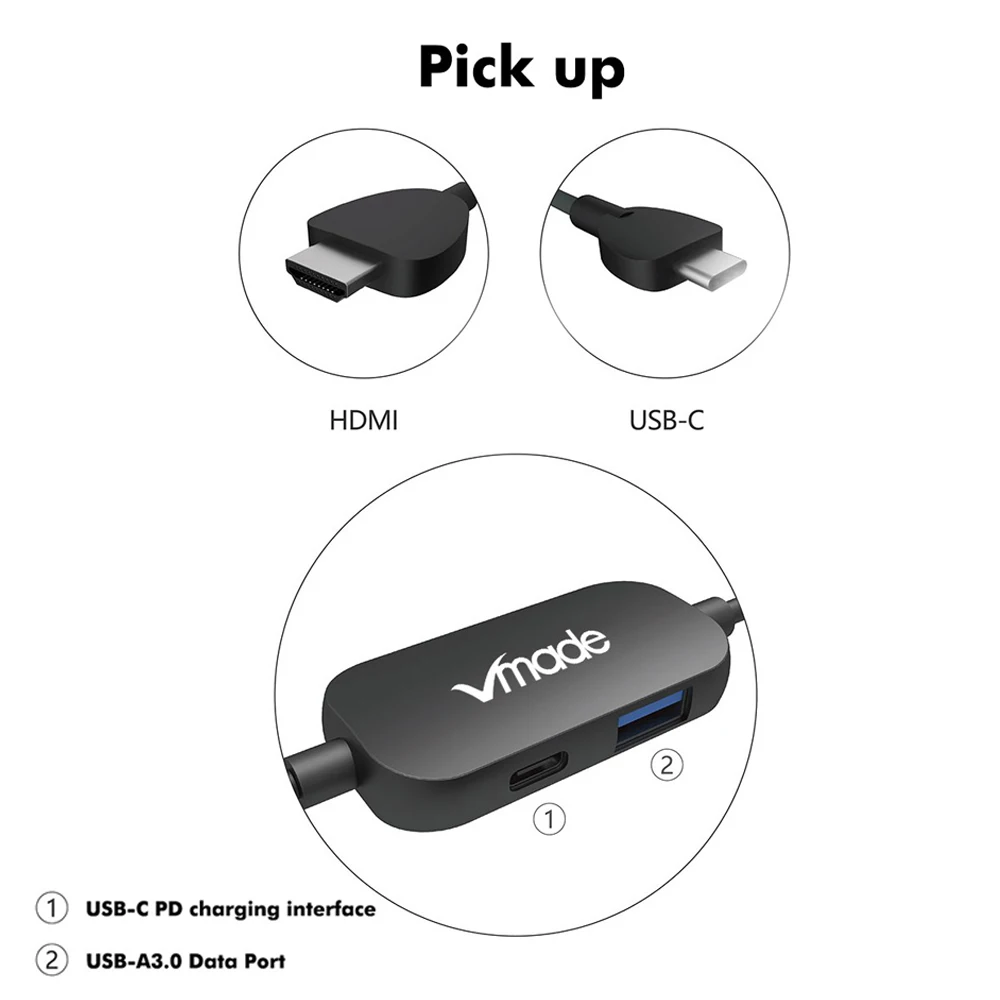 Vmade USB C концентратор HDMI для Samsung Galaxy S9/S8 Huawei P20 Pro Nintendo переключатель с PD зарядкой 3 0