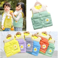boys girls down coat clothes printing down cotton vest warm outerwear thin light boys clothes waistcoat toddler clothing