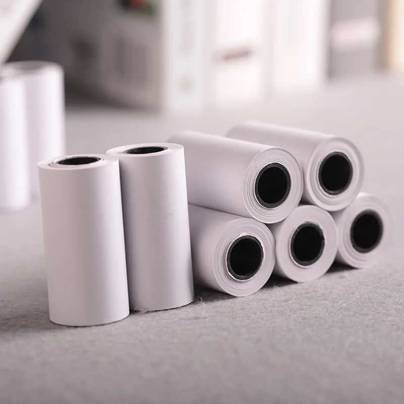 Печать наклеек бумага синяя на белом сразу термальная самоклеющаяся 57x30 мм для