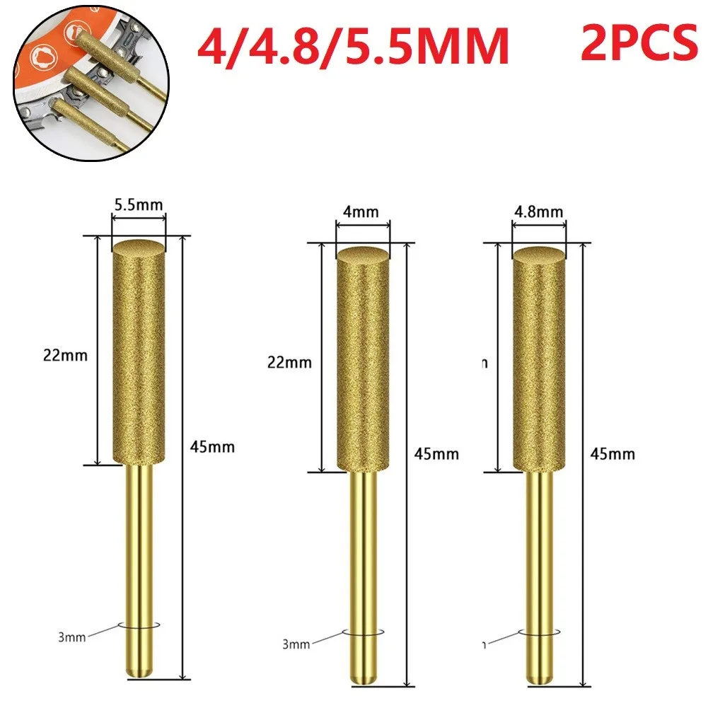 

2 шт. цилиндрические заусенцы с алмазным покрытием 4/4, 8/5, 5 мм точилка для бензопилы заусенцы цепная пила сверло Резьба шлифовальные инструме...
