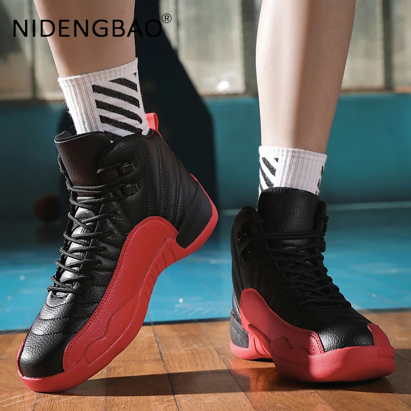 Cool Men's Sneakers High Top Basketball Shoes Breathable Cushioning Retro Male Running Sports Shoes Big Size 46 47 Footwear