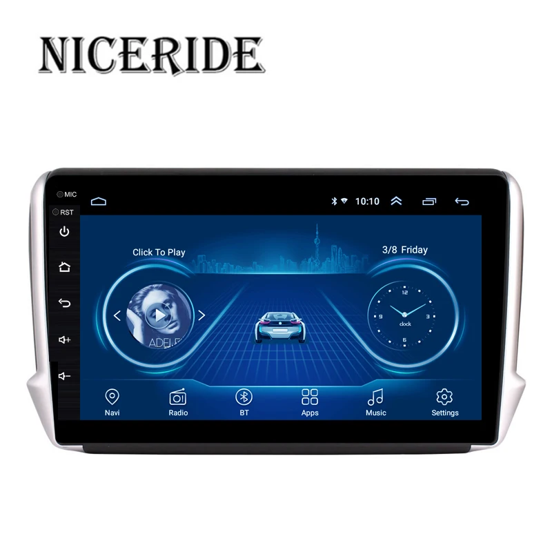 10 1 &quotAndroid 8 Автомобильный gps плеер для peugeot 208 и 2008 2014-2018 Авто радио мультимедиа NAVI