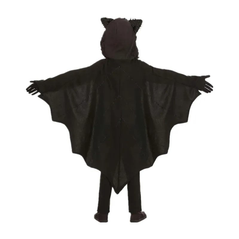 

New 2021 Kids Unisex Vampire Bat Hooded Costume Child sexy cosplay Jumpsuit Halloween Cosplay Costume Set Glove gift vestidos