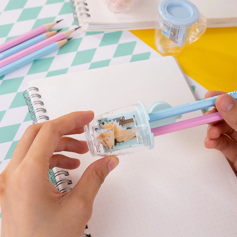 

Deli 0551 Double Hole Pencil Sharpeners Lovely And Creative Tea Cup Modeling Student Pencil Sharpener Cute Kids Stationary