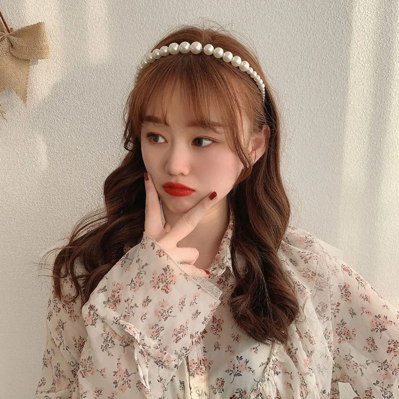 

Vintage GIRL'S Simple All-Match Pearl Hair-Hoop Headband Hair Pressing Hairpin Lady Temperamental Hair Bands South Korea Hair
