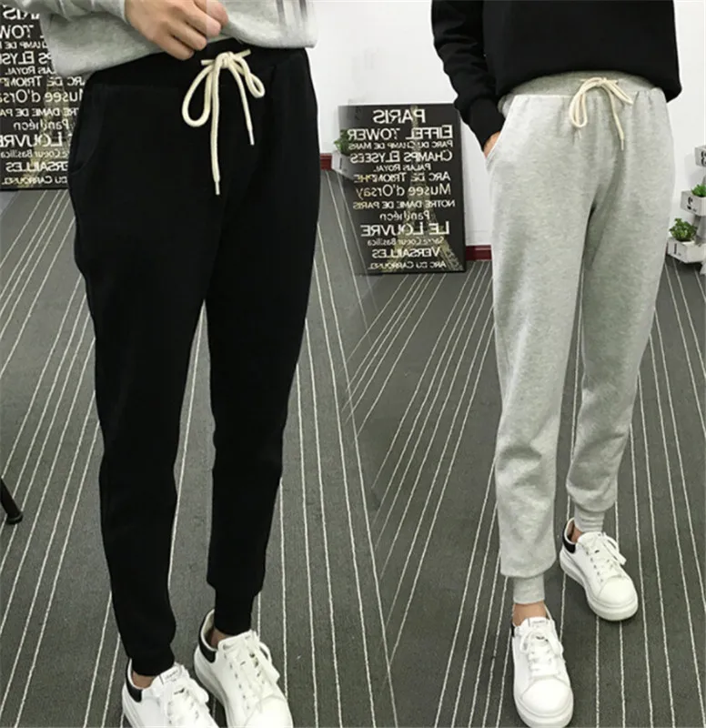 Новые женские джоггеры из мягкого хлопка с однотонными спортивными штанами для