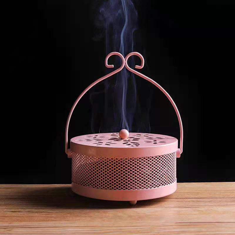 

Coil Tray Box Mosquito-repellent Vintage Iron Aromatherapy Incense Burner Safe Fire Prevention Pest Control Home Office Decor