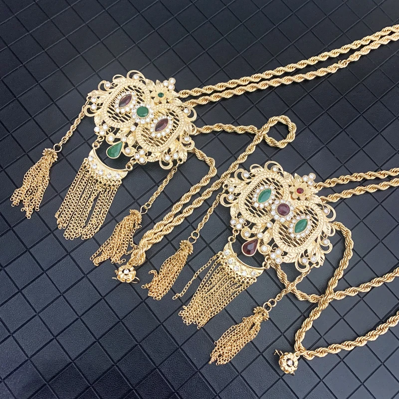 Арабский Золотой хрустальный кулон ажурное ожерелье с двойным лицом Подвеска