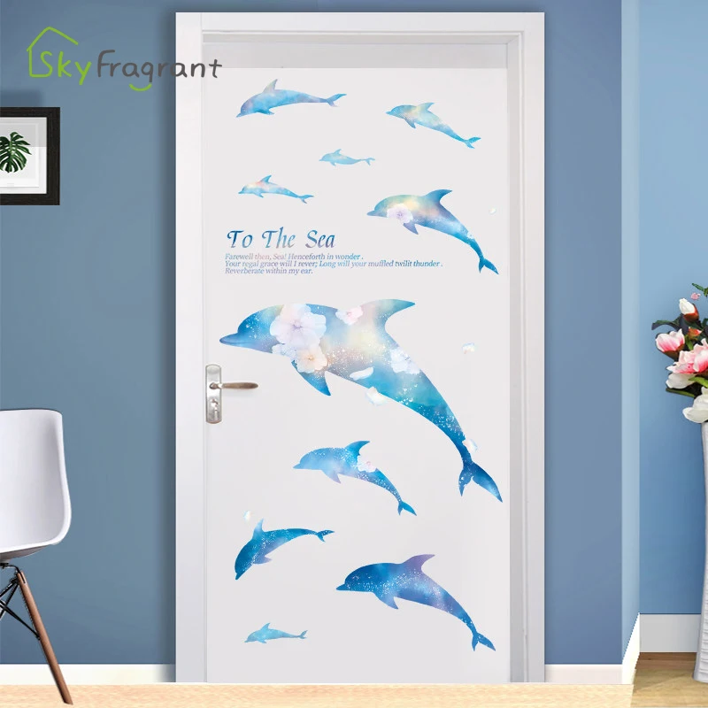 

Creative Dolphins Wall Stickers Bedroom Decor Self Adhesive Home Wall Sticker Living Room Background Wall Decor Room Decoration