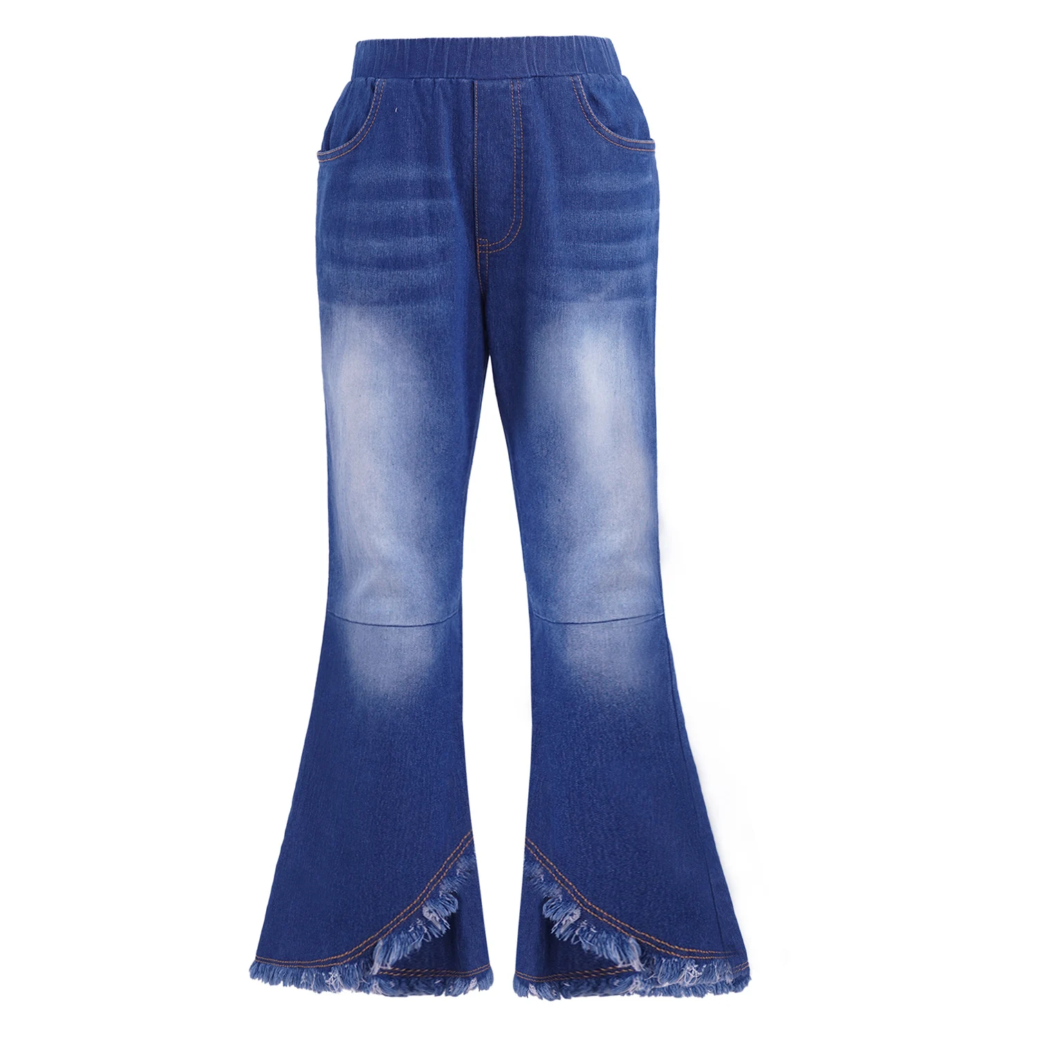 

Джинсы детские с высокой талией и карманами, на возраст 6-16 лет