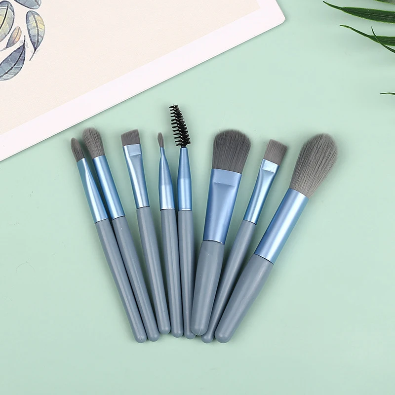 

8pcs Mini Travel Portable Soft Makeup Brush Set Cosmetic Powder Eye Shadow Foundation Blush Blending Beauty Make Up Tool