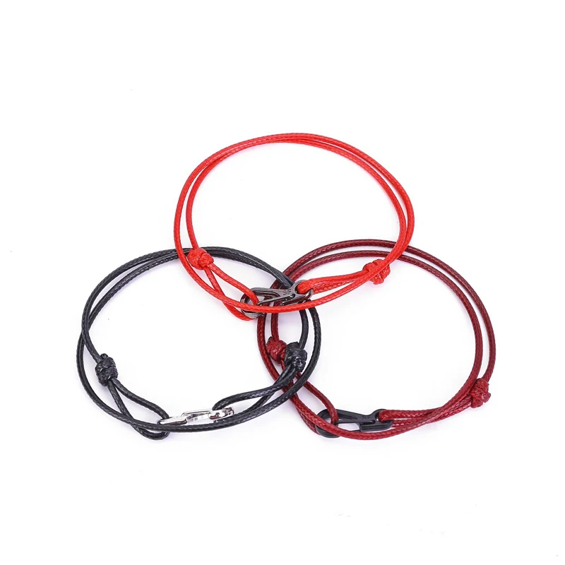 11 видов цветов минималистичный кожаный браслет с веревкой мужской красный