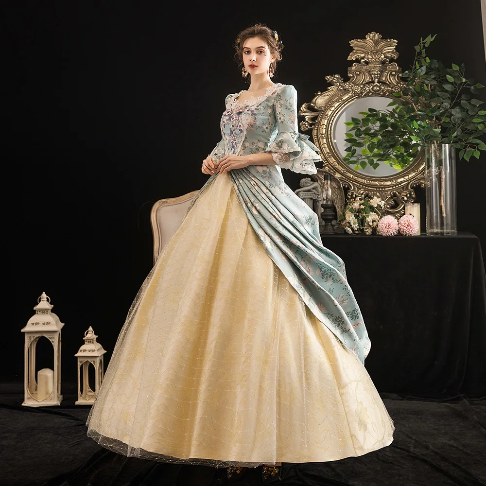 kelly Элитные корт рококо барокко Marie Antoinette Бальные платья 18 век Ренессанс, платье для женщин - Цвет: kelly