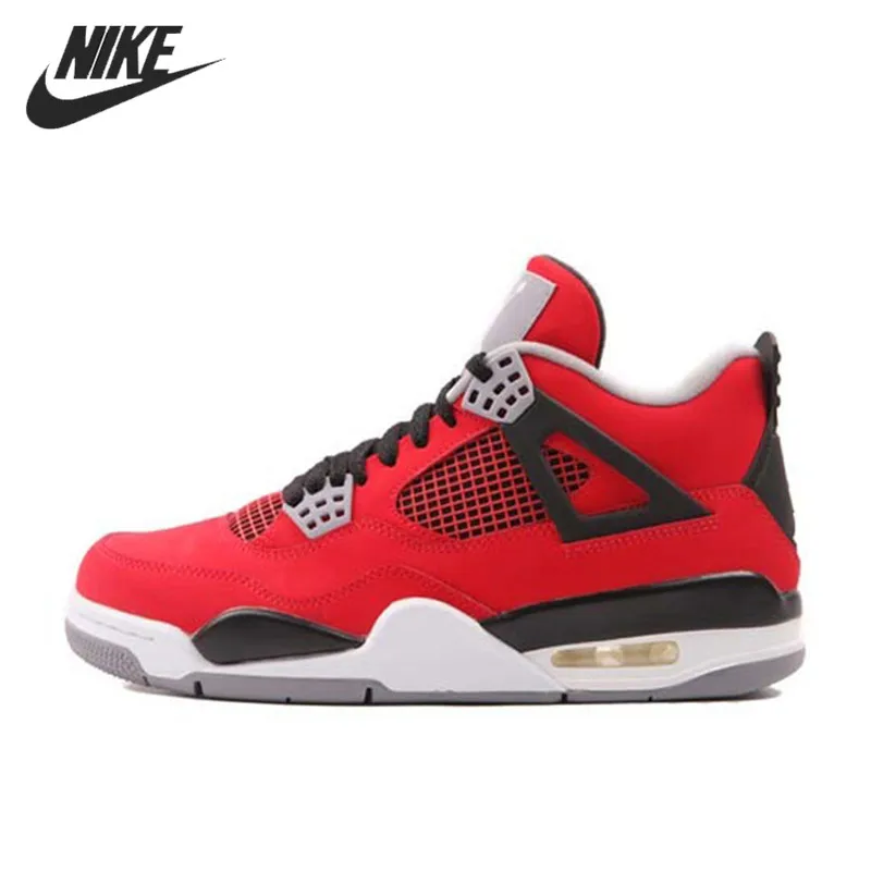 Мужские баскетбольные кроссовки Nike Air Jordan 4 спортивные для улицы крутые Серые 408452