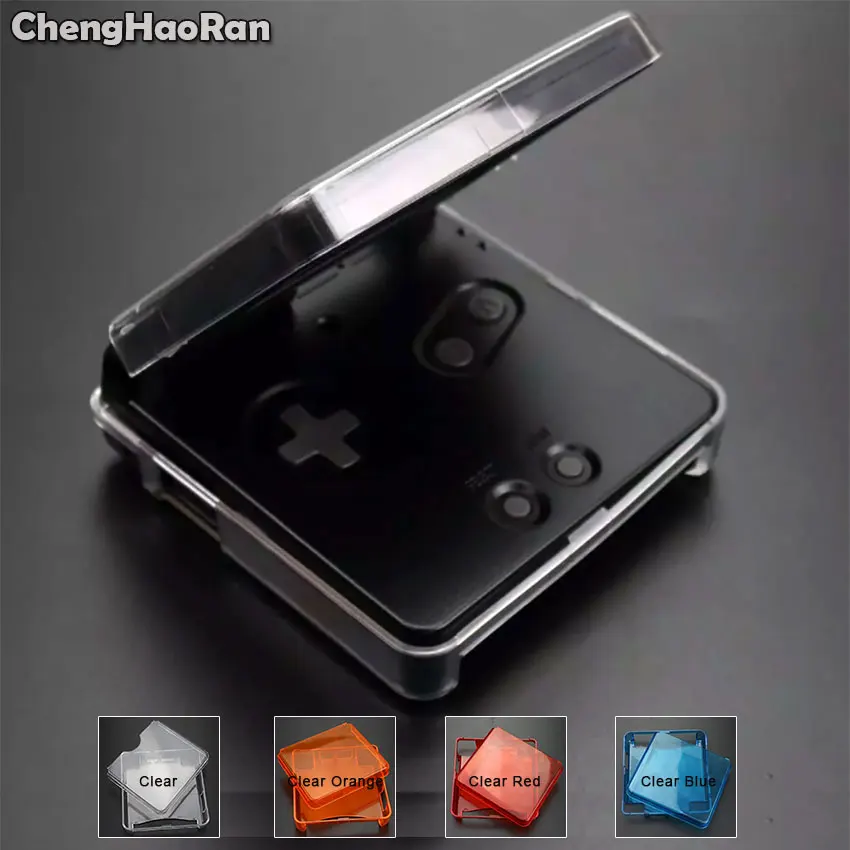 Прозрачный сине-красный защитный чехол ChengHaoRan для GBA SP жесткий с кристаллами Nintendo