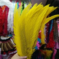 50pcslot natural silver pheasant tail feathers yellow 24 26inches60 65cm accessories celebration home carnival diy plumes