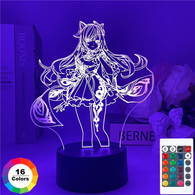 

Anime Genshin Impact Keqing 3d Night Lamp for Kids Child Bedroom Decor Nightlight Around the game Gift Night Light table lamp