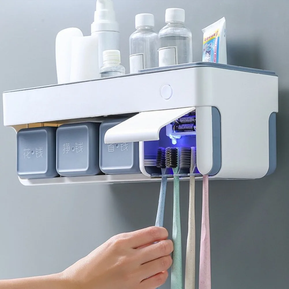 

Sterilizer Toothbrush Holder Automatic Toothpaste Squeezers Dispenser Bathroom Storage Bathroom Accessories Set