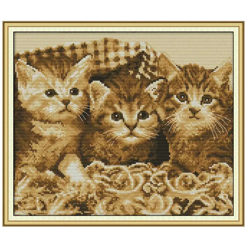 Три маленьких котята животные узоры счетный 11CT 14CT наборы крестиков сделай сам