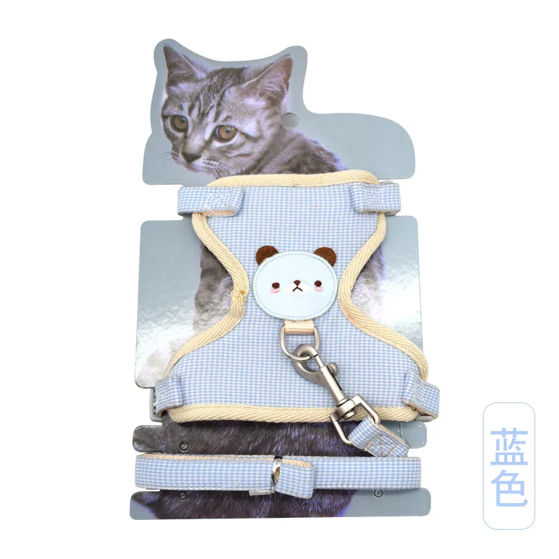 Bear Netting Chest-back Clothing Puppy Traction Rope New Plaid I-shaped Dog Cat and Belt dog accessories | Дом и сад