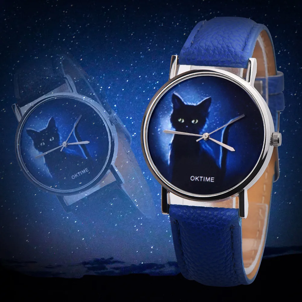 Часы женские кварцевые со звездным небом на кожаном ремешке | Наручные часы